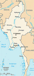 Mapa de Myanmar