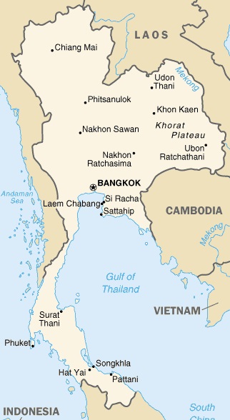 Mapa da Tailndia