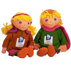 Mascots of 1994 Winter Olympic Games in Lillehammer - Norway - Haakon and Kristin