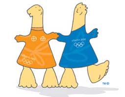 Mascot of the 2004 Summer Olympic Games in Athens - Greece -  Athena and Pevos