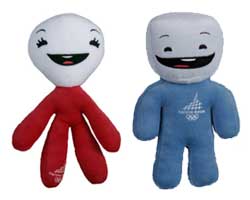 Mascot of 2006 Winter Olympic Games in Turin - Italy - Neve and Gliz