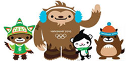 Mascots of the 2010 Winter Olympic Games in Vancouver - Canada - Sumi, Quatchi, Miga, Mukmuk