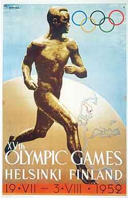 Poster promoting the Olympic Games - Helsinki 1952