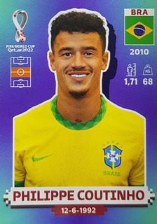 Figurinha de Philippe Coutinho - Jogador da Seleo Brasileira no convocado  Copa do Mundo de Futebol de 2022 no Catar (Qatar) - Foto: Panini/Divulgao