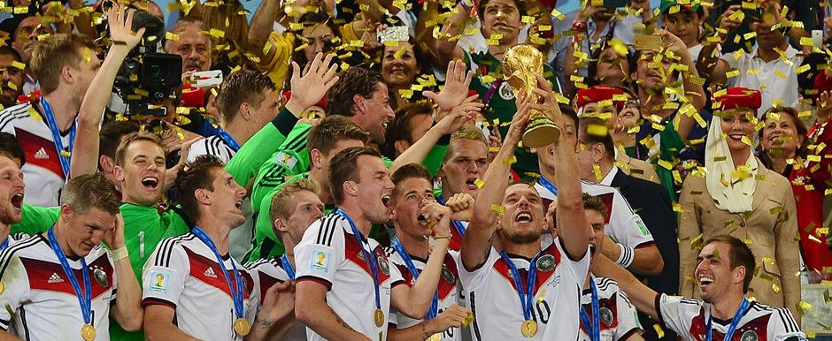 Seleo da Alemanha comemorando o ttulo da Copa do Mundo de Futebol de 2014 no Brasil - Foto: Marcello Casal Jr/Agncia Brasil