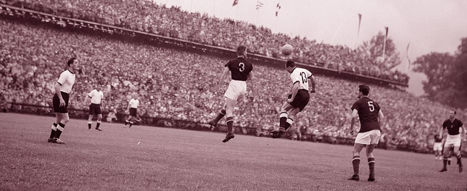 Seleo da Alemanha Ocidental na final da Copa do Mundo de 1954, na Sua - Foto: ETH-Bibliothek Zrich