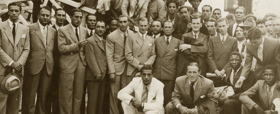 Seleo Brasileira embarcando para a disputa da Copa do Mundo de Futebol de 1934 na Itlia - Foto: 