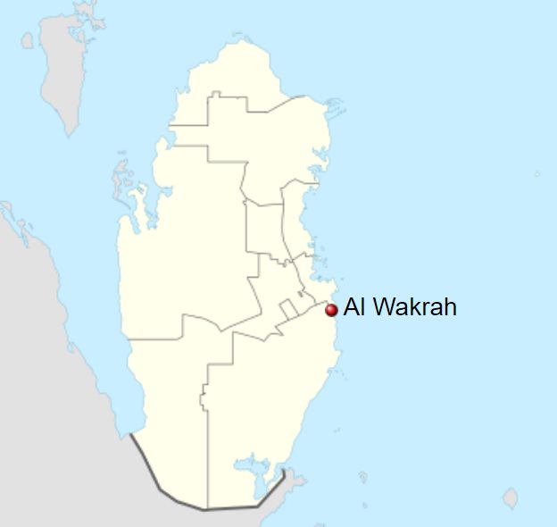 Mapa de Al Wakrah - Imagem: NordNordWest