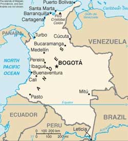 Mapa da Colmbia