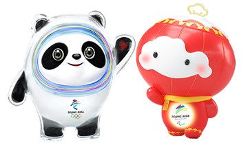 Bing Dwen Dwen e Shuey Rhon Rhon - Mascotes dos Jogos Olmpicos de Inverno - Pequim, China 2022