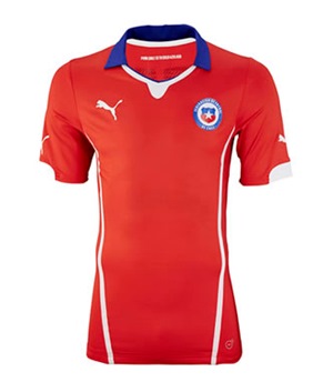 Uniforme 1 da Seleo do Chile para a Copa do Mundo de 2014